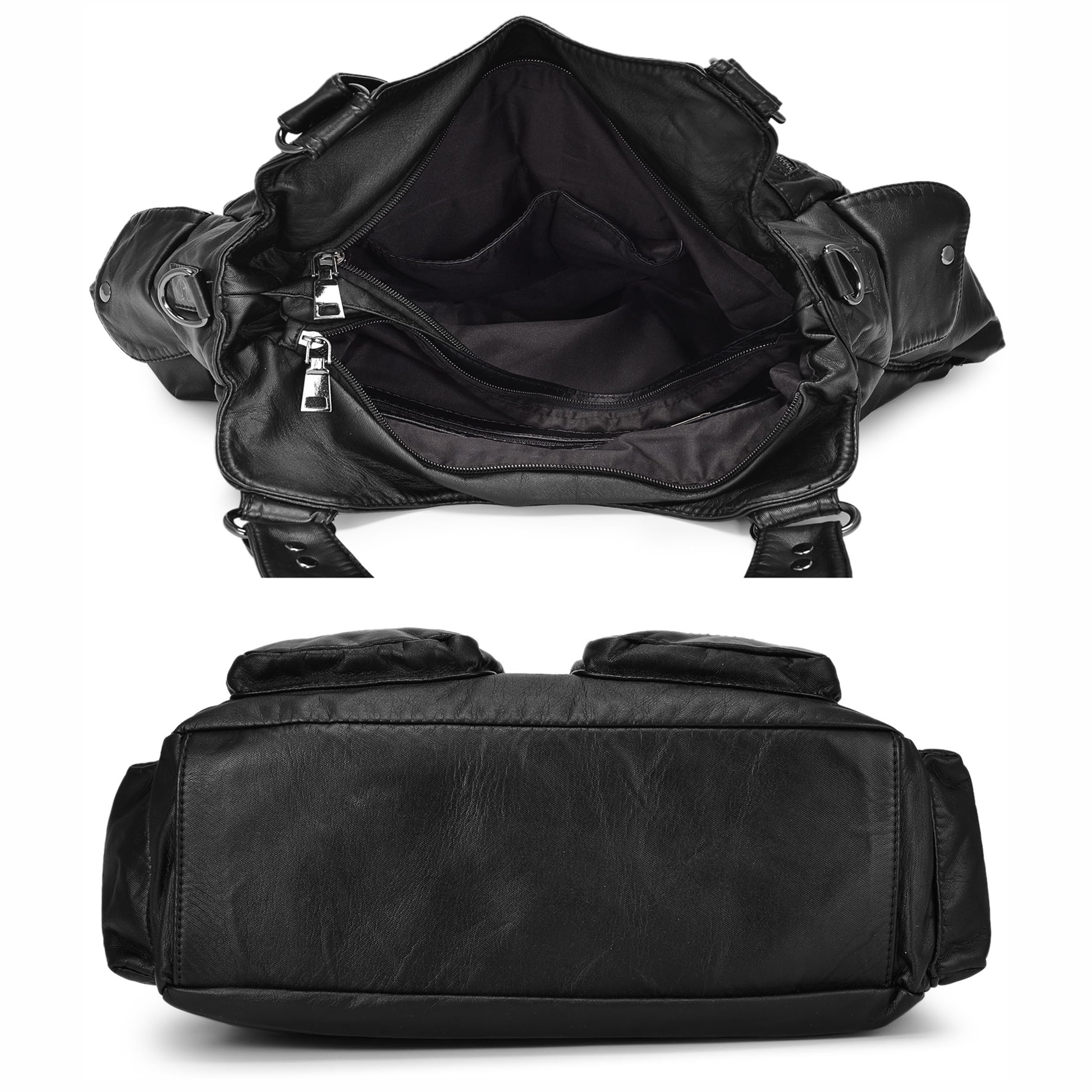 BAIGIO Bolso de hombro de cuero para mujer