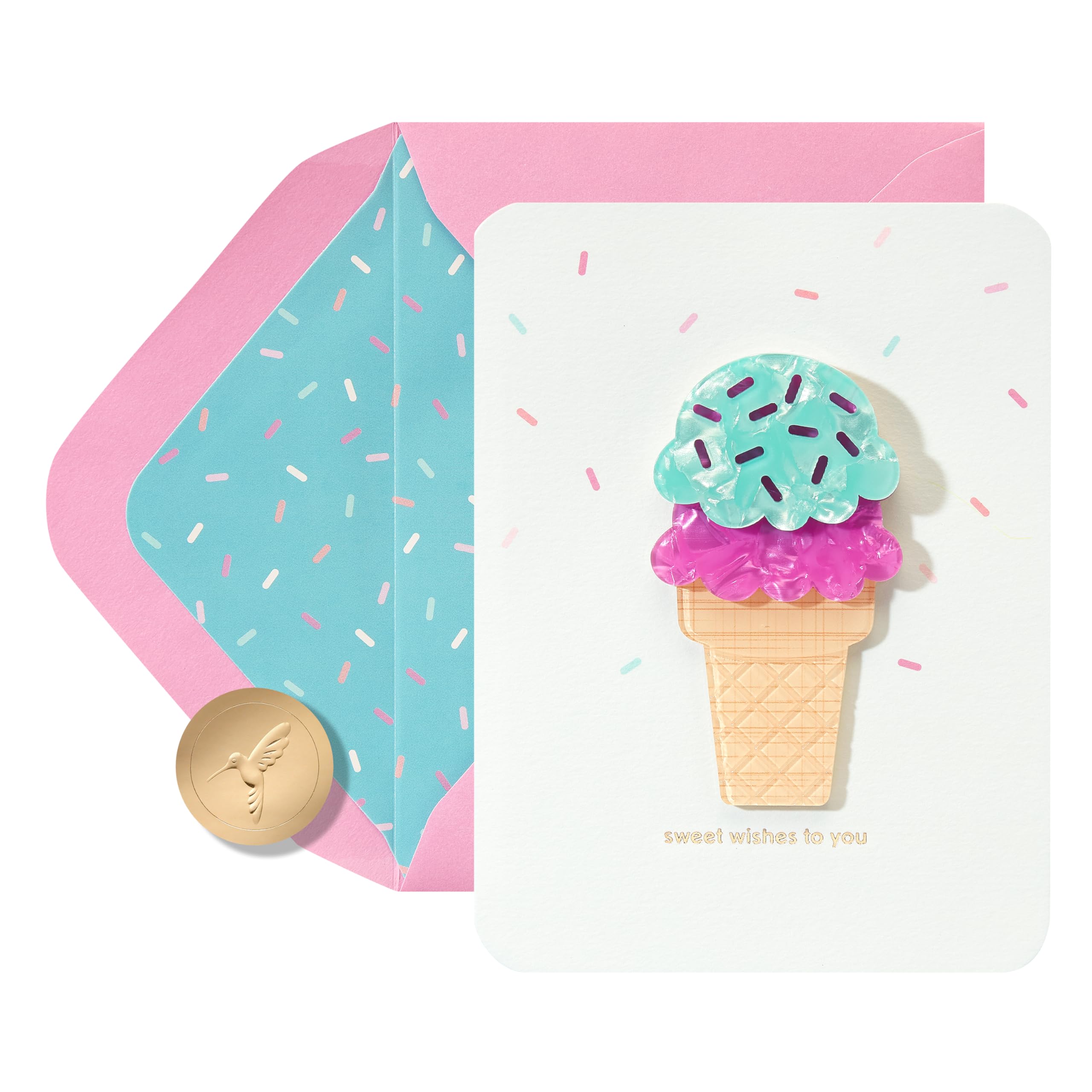 Papyrus Birthday Card For Girl With Hello Kitty Patch - Foil Accent & Glitter Friendship Card