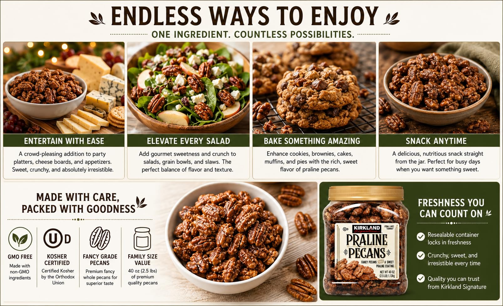 Kirkland Signature Praline Pecans, 40 oz