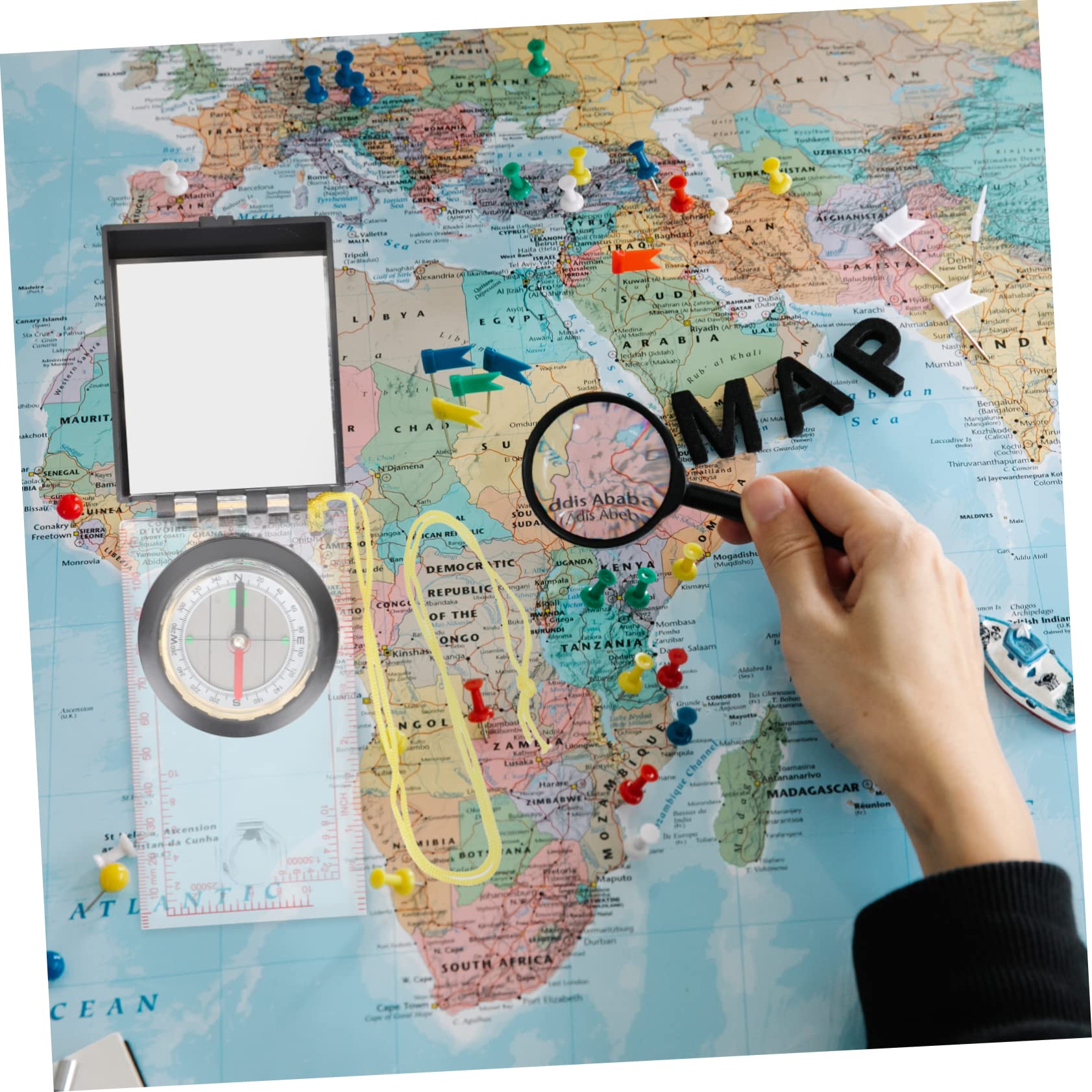 Abaodam Herramienta De Regla De Mapa Herramienta De Mapeo Brújula para Acampar Brújula para Lectura De Mapas Brújula De Senderismo Brújula para Cámping Multi Aguja Magnética