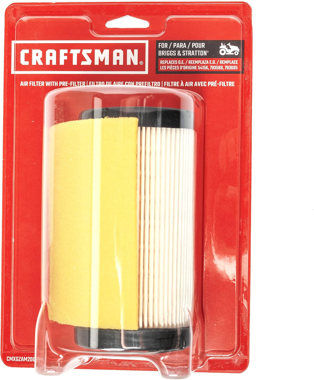 Craftsman SBD OE Air Filter with Pre-Filter for Riding Mowers with Briggs & Stratton Engines, OE# 5415K, 793569, BS-793569