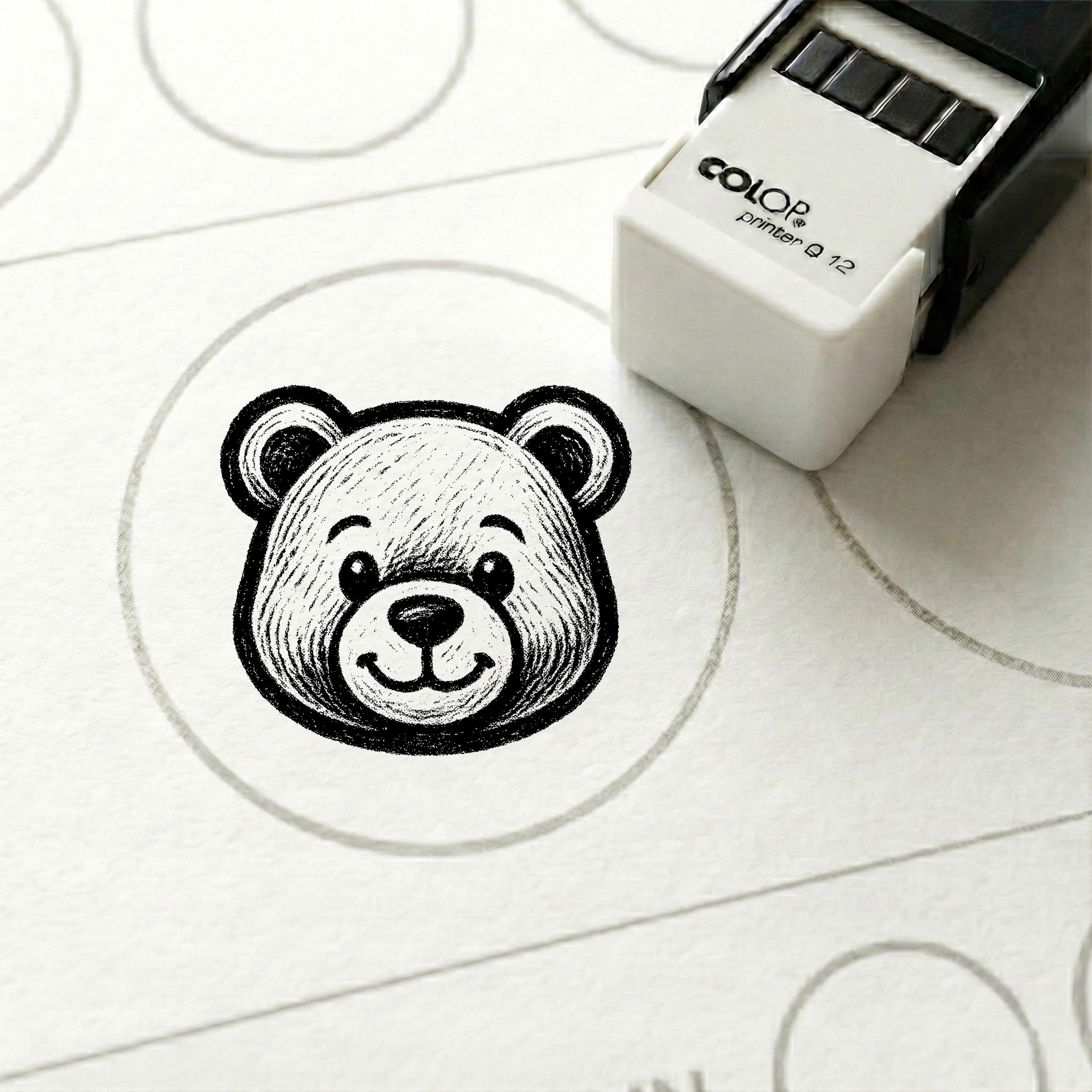 Dekolando Bonus Stamp Teddy Bear 10 x 10 mm - Bonus Card Stamp for Toy Shop Children's Shop Baby Shop Gift Shop - Stamp Bonus Card Customer Card Stamp Card