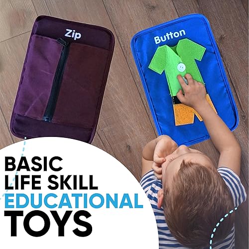 Miniatura 6 de SENSORY4U Aprender a vestir tarjetas de tablero ocupado - Habilidades motoras finas para niños de educación temprana para ayudar a aprender