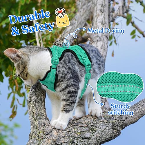 Miniatura 2 de Supet Arnés para gatos y correa para caminar a prueba de escape, arnés ajustable para gatos, arnés para gatos pequeños de fácil control para gatitos