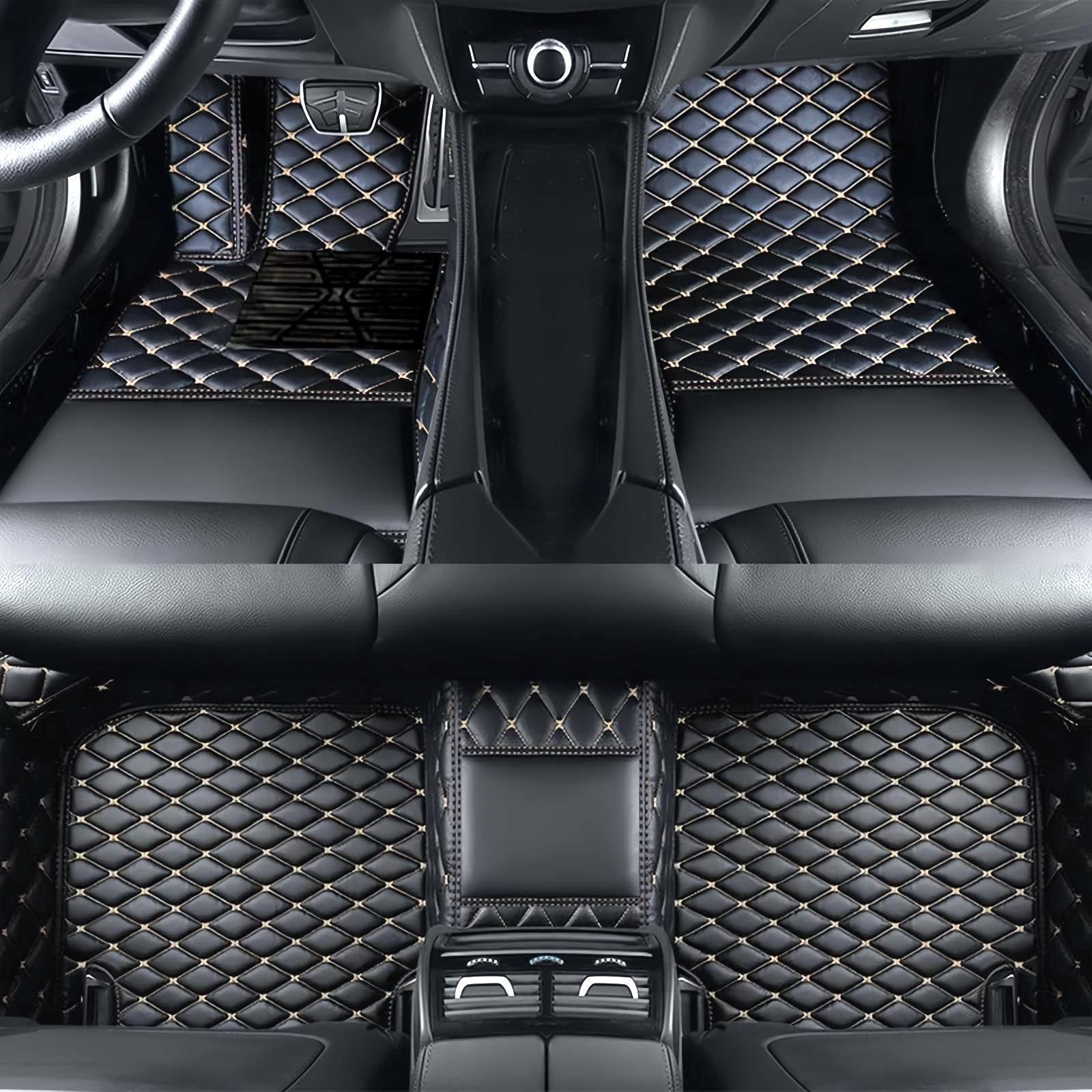 ROEYANG Custom Making Car Floor Mats for 100% Sedan SUV Sports Car Full Coverage Cute Men Women Pads Protection Non-Slip Leather Floor Liners (Black