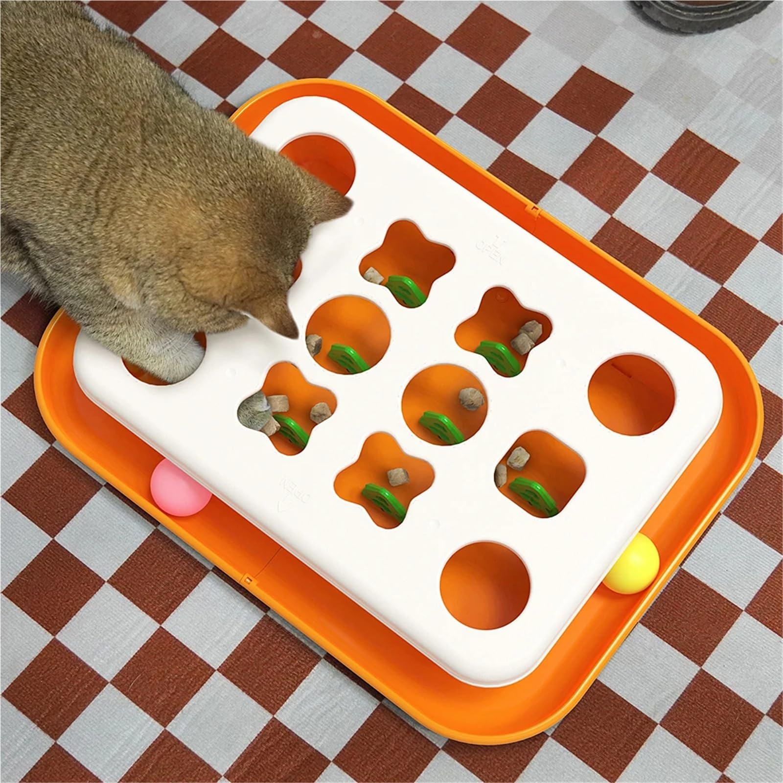 Dispensador de comida lenta Cat Puzzle Nivel 2, divertido juguete alimentador con bolas, estimulación mental, juego interactivo