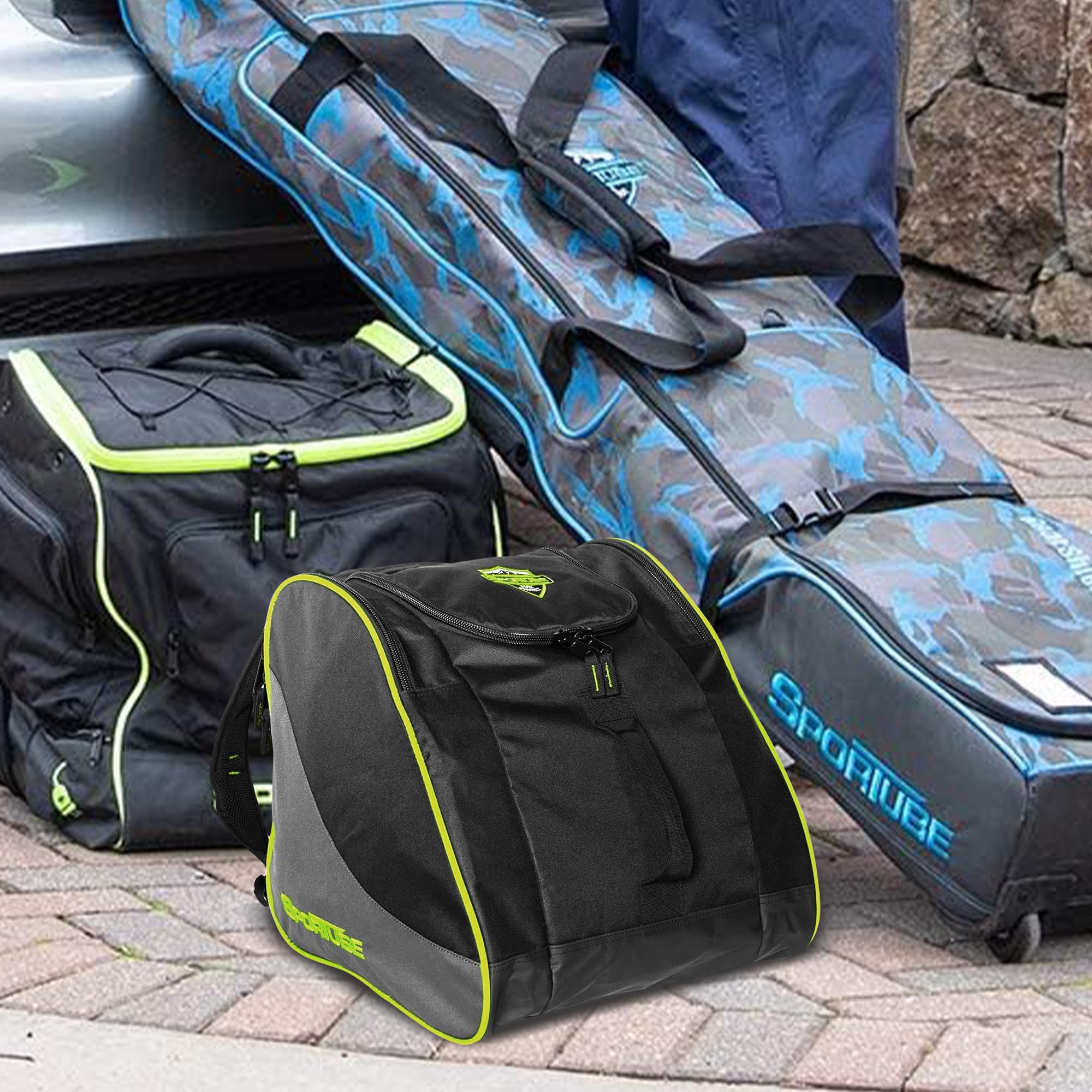 Sportube Traveler Boot Bag Black/Green : Amazon.in: Sports