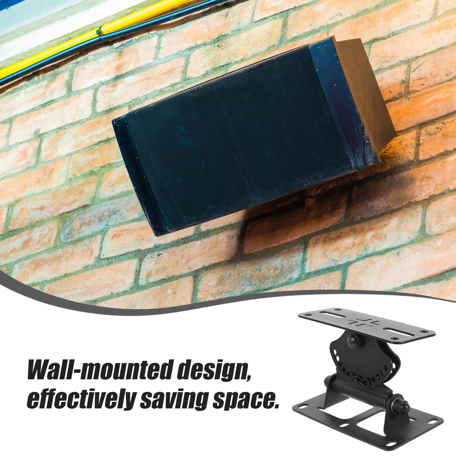 Support Vertical Alliage Haut-parleurs pour Mural Rotatif en Noir de Zinc Capacité de Charge Élevée Design Gain de Place et Systèmes Audio et Lieux Divers