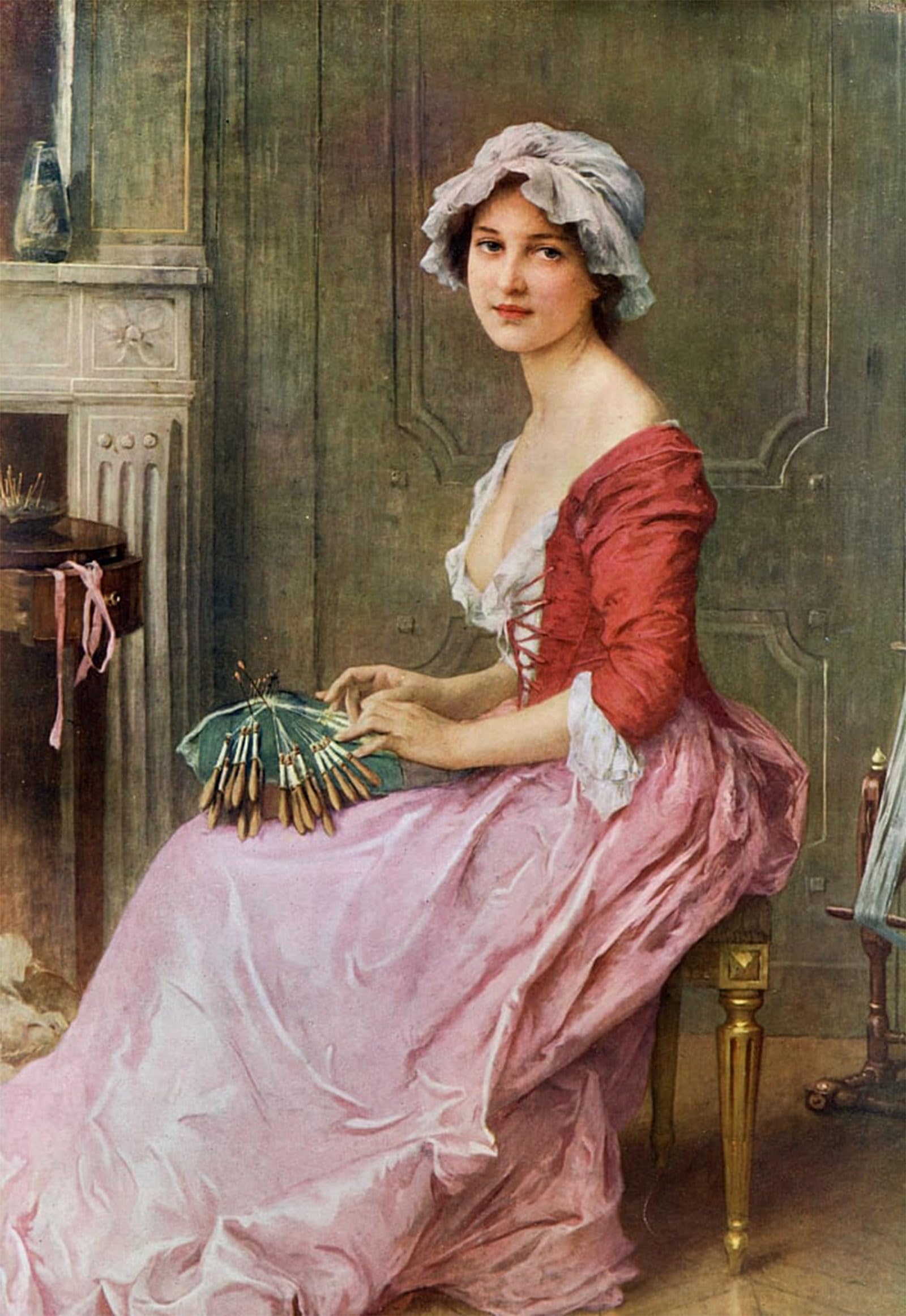 Serendipitp No Frame Vintage Wall Art Canvas Nordic Poster Canvas Print Picture The Seamstress Late Th Or Early By Charles Amable Lenoir Wall Art Poster For Home Decor 60X90cm