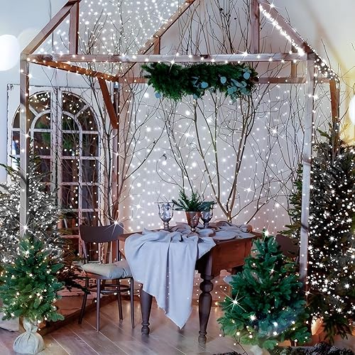 Miniatura 7 de KNONEW Guirnalda de luces de Navidad para exteriores de 335 pies, 1000 luces LED para exteriores, impermeable, 8 modos, tiempos de memoria para