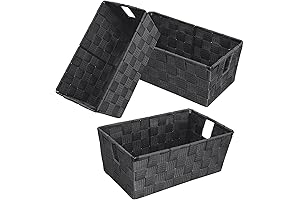Homyfort Woven Shelf Storage Tote Basket Bins Container