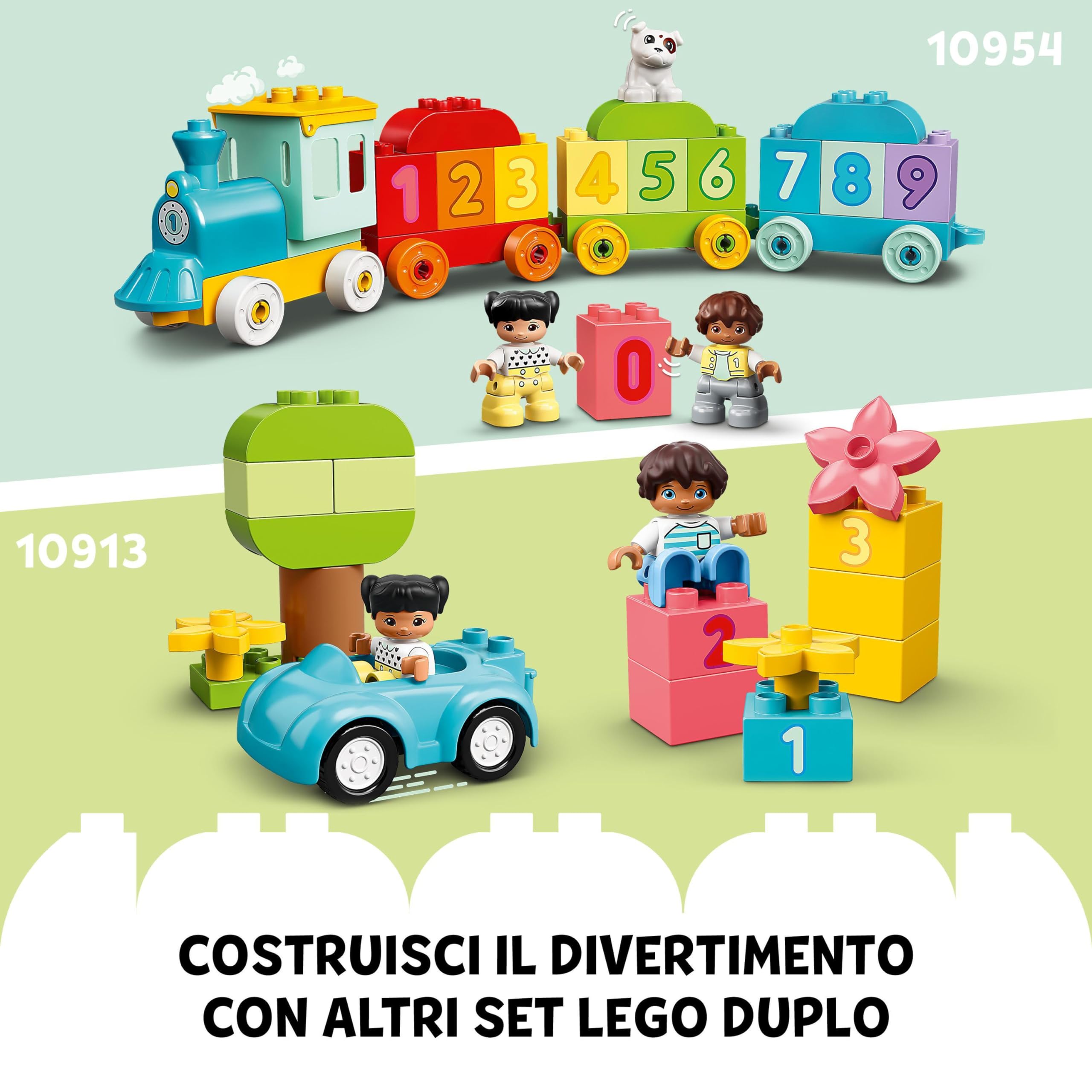 LEGO DUPLO Town Il Camioncino dell’Alfabeto con Rimorchio - Giocattolo per Bambini e Bambine da 2 Anni in su - Giochi Montessori Educativi con Mattoncini Colorati dell'Alfabeto e 2 Figure - 10421