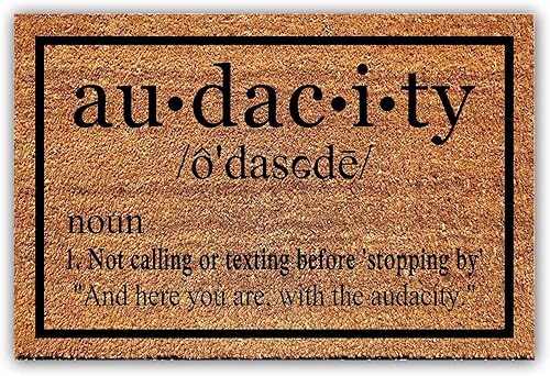 Miniatura 1 de Audacity - Tapete de bienvenida de fibra de coco, antideslizante, resistente con respaldo de PVC, 23.6 x 15.7 pulgadas