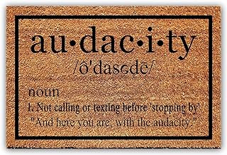 Funny Coir Doormat Audacity Definition Welcome Front Porch Decor Doormat For The Entrance Way Personalized Rugs with Heavy-Duty PVC Backing Non Slip Outdoor Rugs Coconut Coir Doormat 23.6 x 15.7 inch