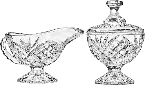 Miniatura 5 de Godinger Juego de anfitriona para servir, plato de mantequilla, azúcar y crema, soporte para paquetes, bandeja de galletas - Juego de 5 piezas,