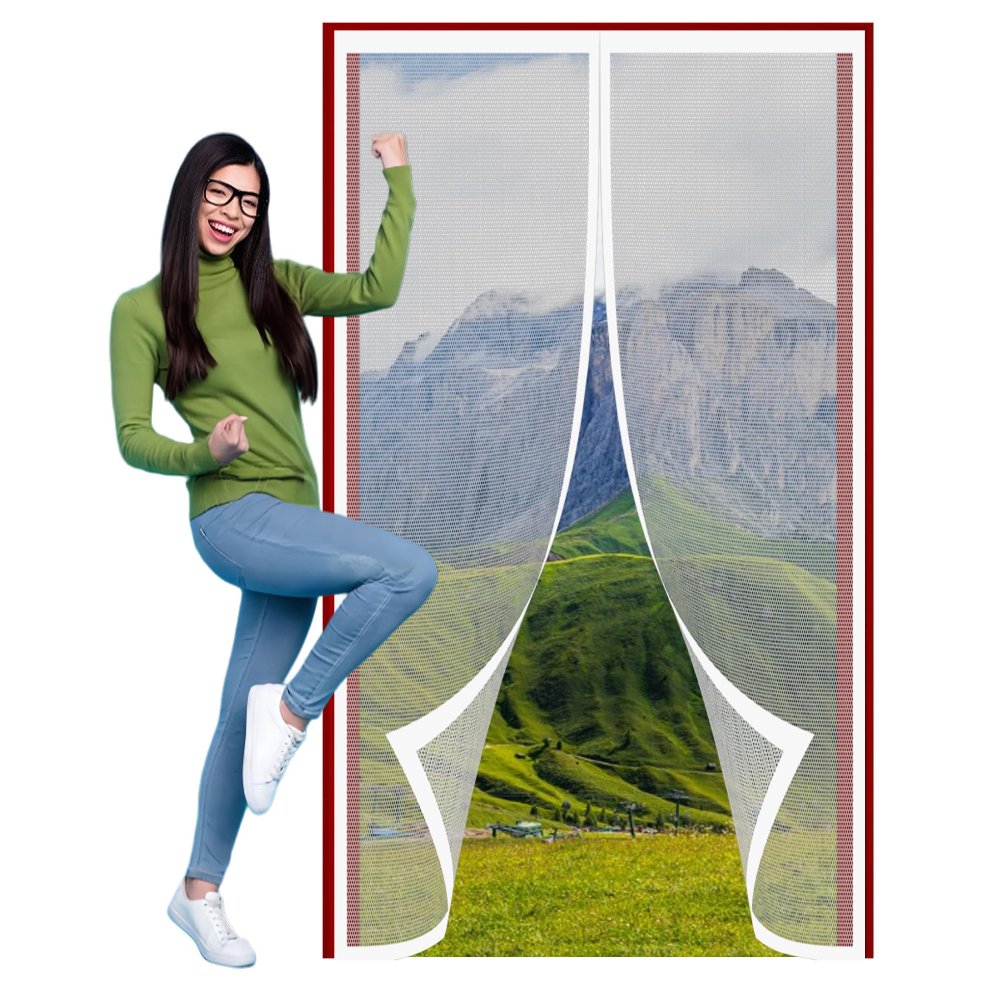 Moustiquaire porte magnétique 83x240 cm rideau anti-mouche blanc