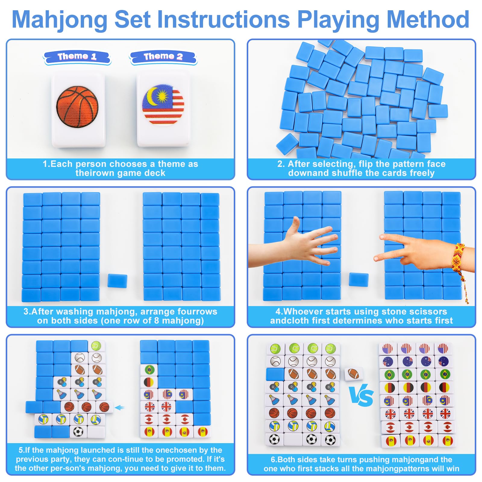 Juego Mahjong Bandera Nacional,Seaside-Escape with Beachside Pattern | Juego Seaside-Escape,Juego de Banderas de Mar de 24 mm,Juegos Familiares Mahjong Set para Picnic de Primavera