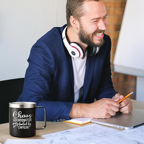 Miniatura 6 de Qtencas Jefe Manager - Taza de café de acero inoxidable con cafeína para hombres, regalo de cumpleaños, regalos de Navidad para hombres, jefes,