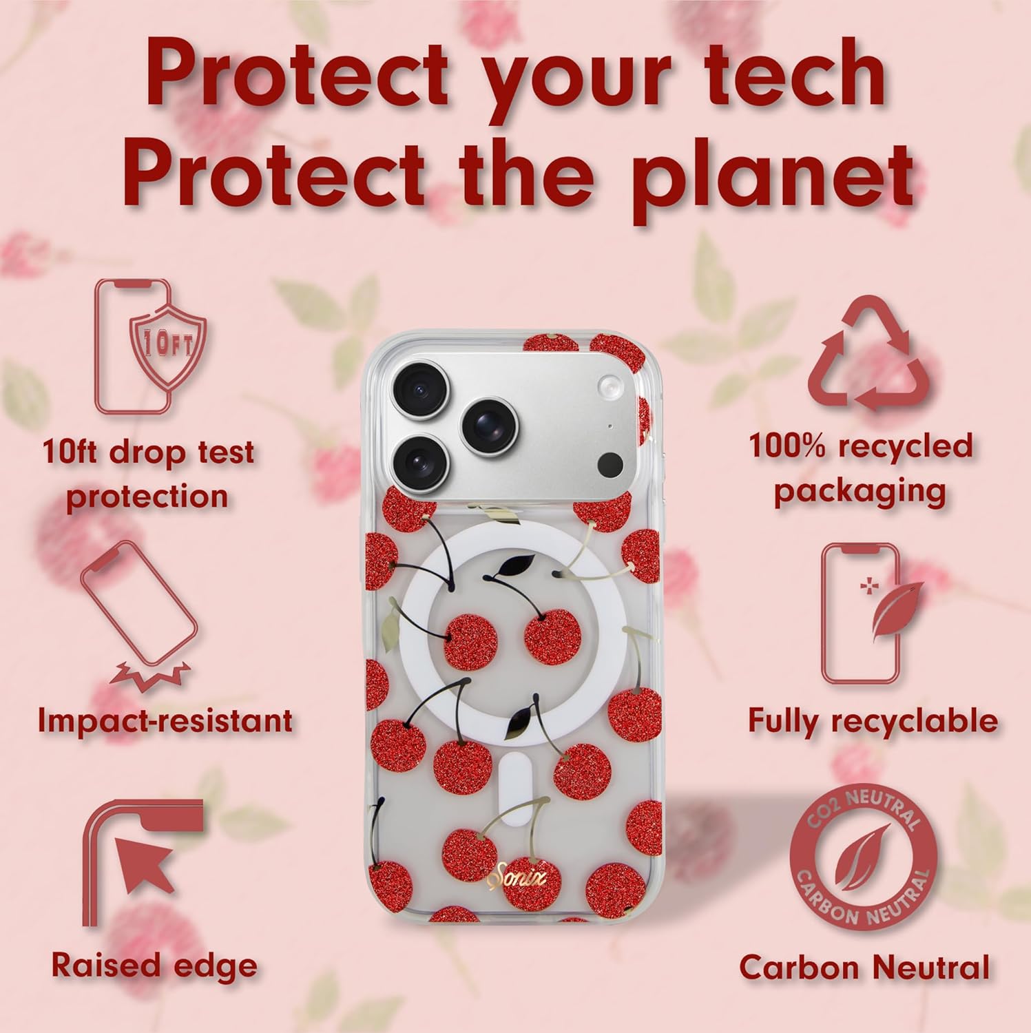 Sonix Case for iPhone 17 Pro Max | Compatible with MagSafe | 10ft Drop Tested | Cherry On Top - Image 4