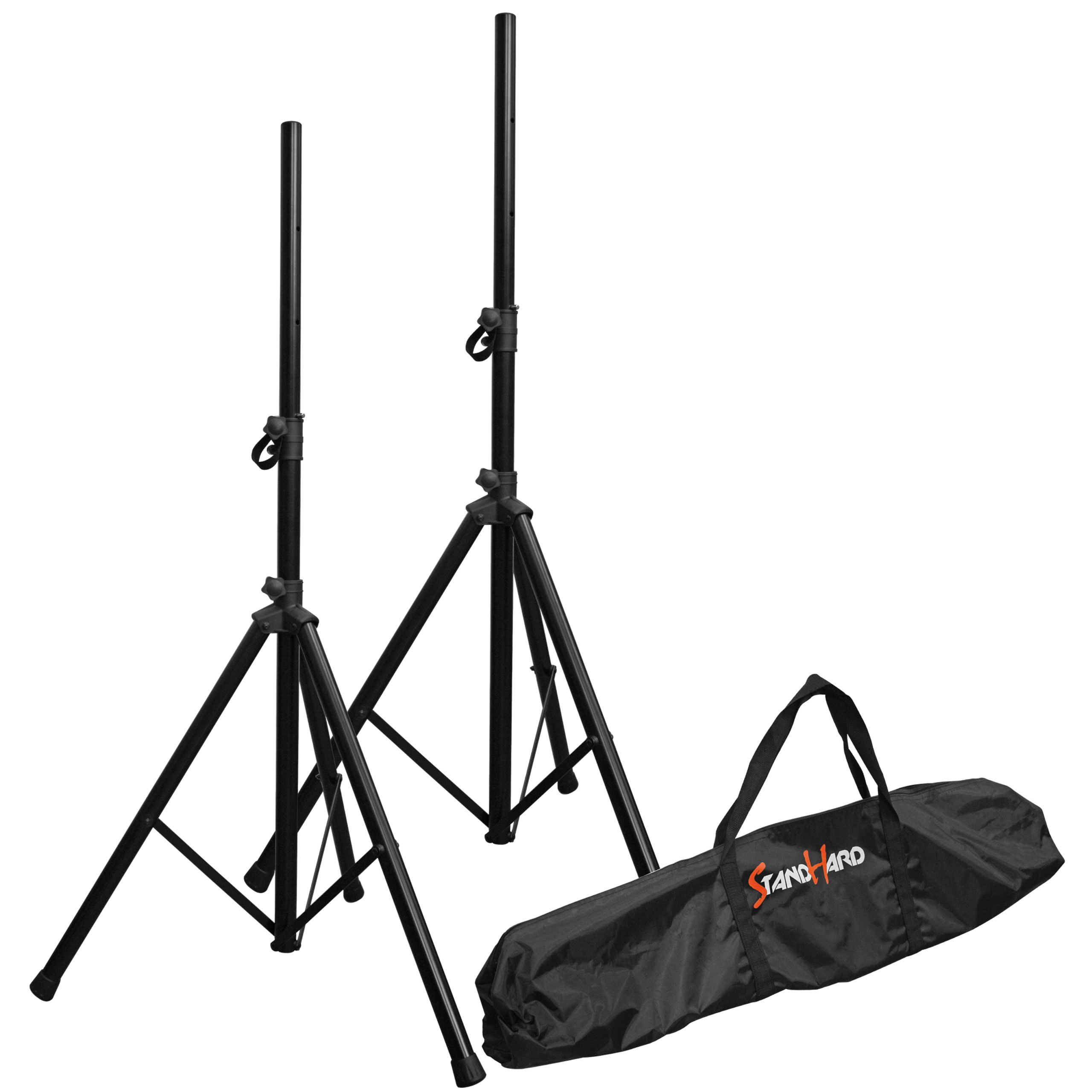 Bespeco SH80N - Supporto per cassa acustica, 1 paio, con custodia, colore: nero