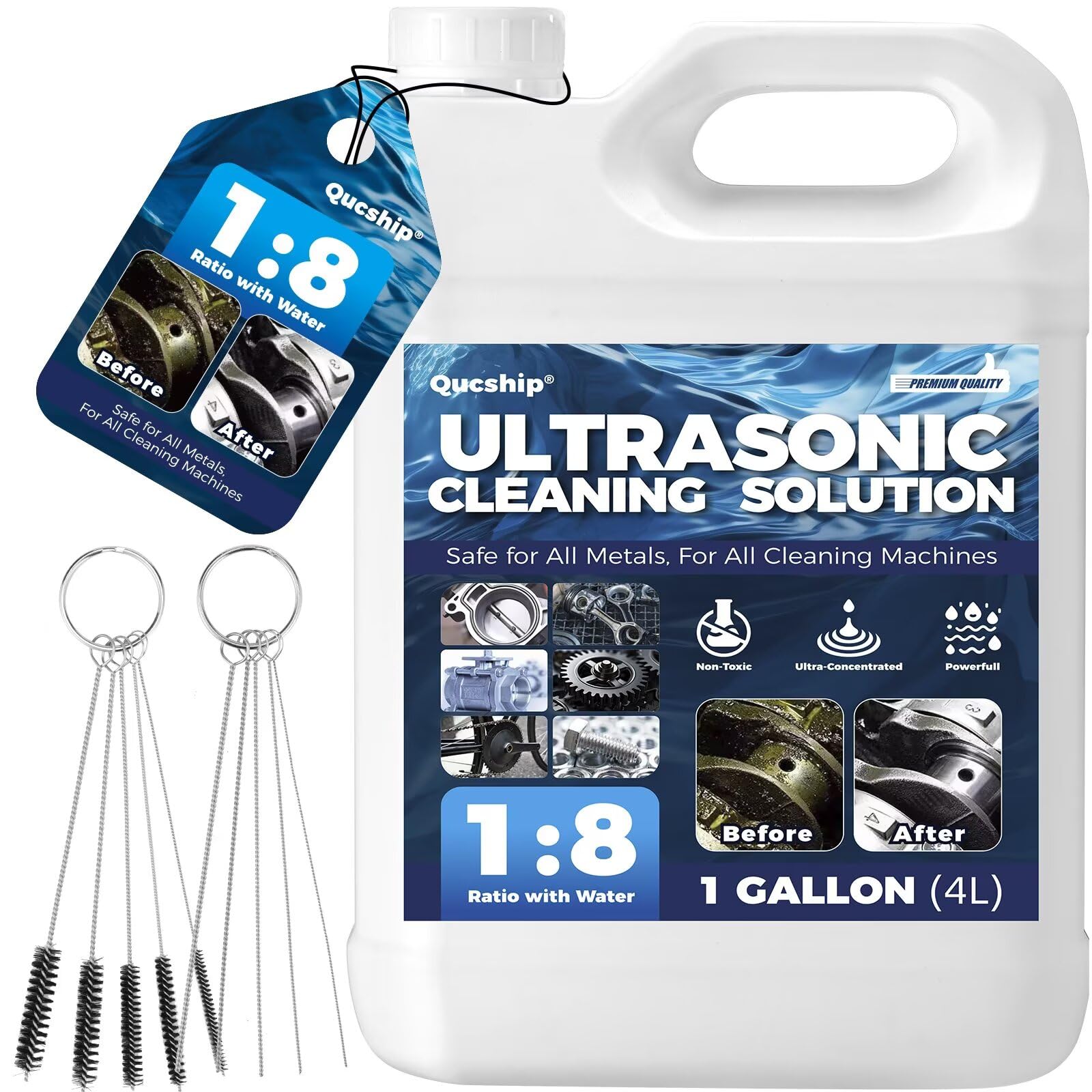 Ultrasonic Carburetor Cleaner for Engine Parts, Makes 9 Gallons, 128 oz