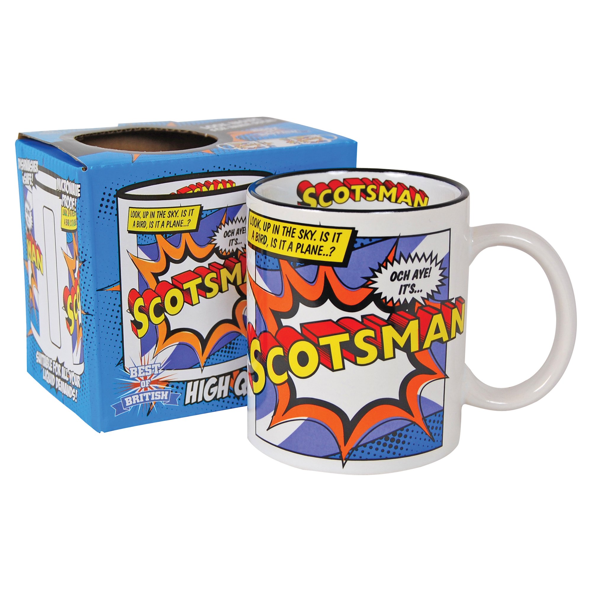 Pop Art Products Men's Scotsman (Scotland) Regional Hero Mugs (Yorkshire, Scotland, Manchester, Liverpool, Newcastle, Cornwall, Essex) (Scotsman (Scotland)), Ceramic, 250Ml