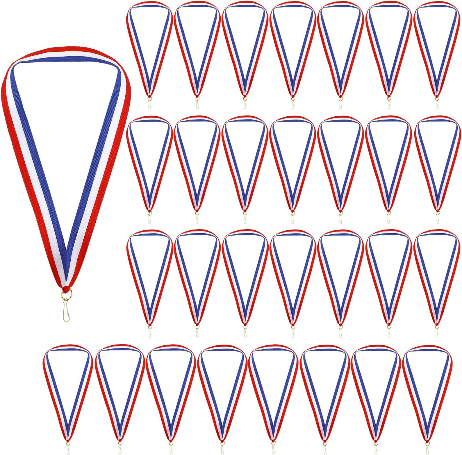 DIVINA VITAE 30 Pcs Award Ribbons with Snap Clips Ribbons for Medals Medal Lanyards Participation Ribbons for Competition Sports Party Achievement