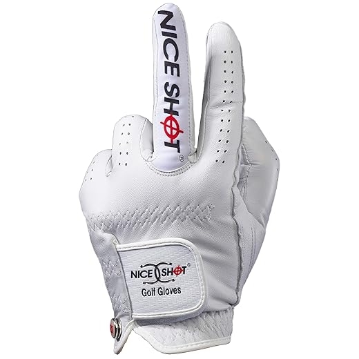 Nice Shot The Bird Golf Glove White Cabretta Leather Men's Left Hand - Extra Large