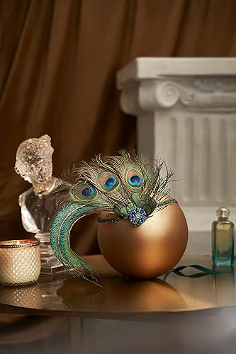 Miniatura 2 de BABEYOND Diadema de plumas de pavo real de los años 20, tocado con cuentas de los años 20, accesorio para el cabello de gran Gatsby de los años 20