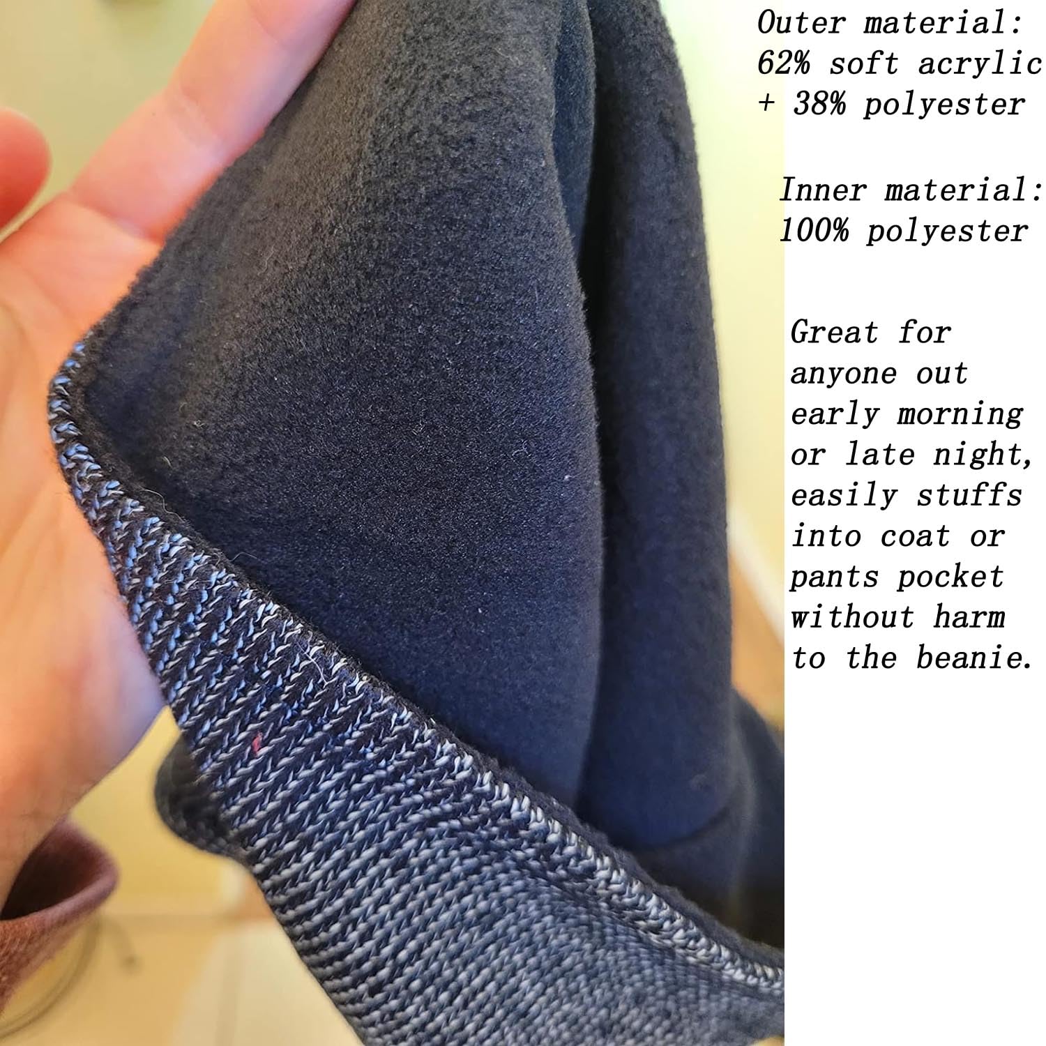 Reflektierende Beanie-Mütze, hohe Sichtbarkeit, warme Strickmütze, Sicherheits-Mütze, weich und gemütlich, für Laufen, Wandern, Radfahren, Joggen, Unisex, Erwachsene, Einheitsgröße für Männer und Frauen, sportliche Beanie-Mütze