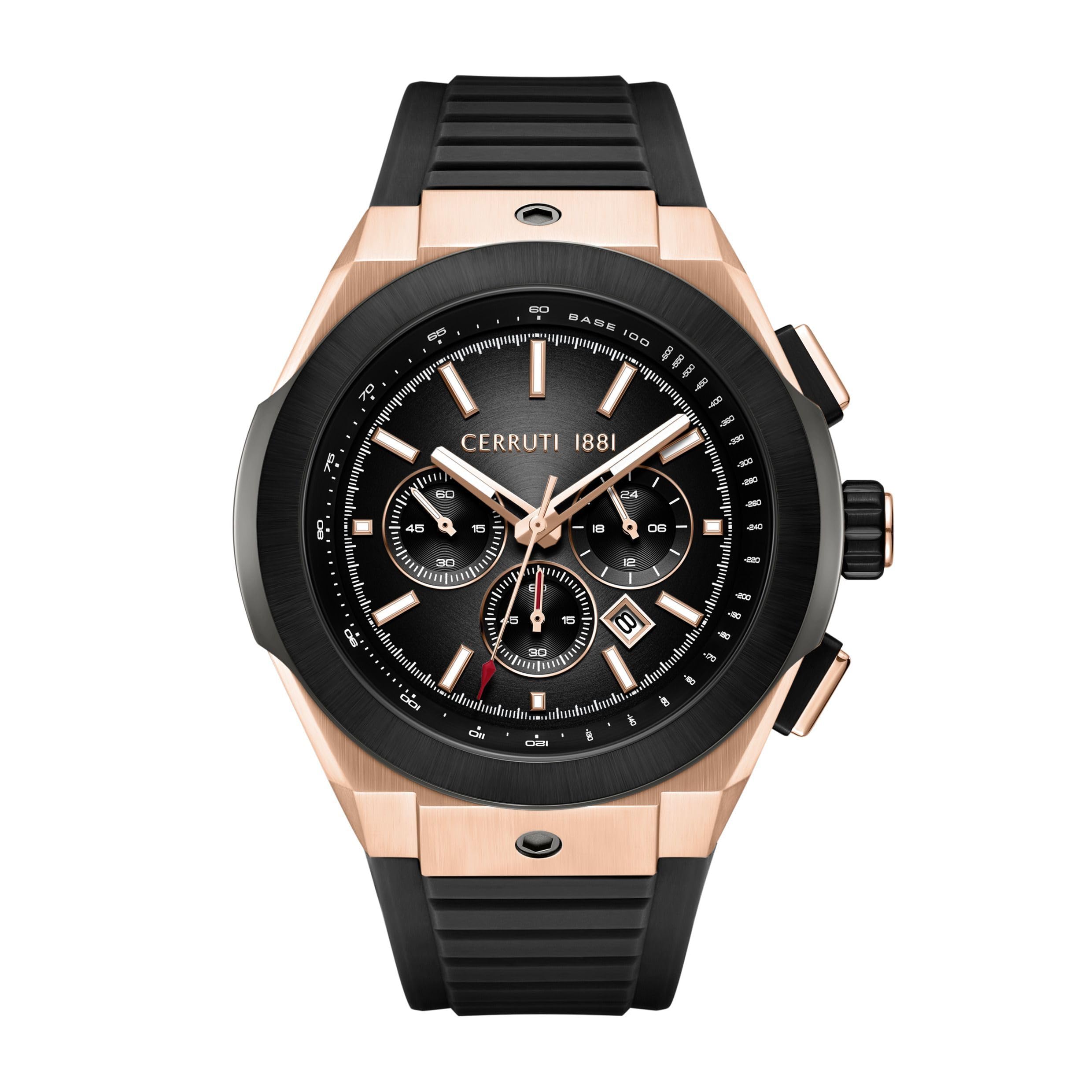 Cerruti 1881 - Chronographen Ruscello Declination - Quartz Uhrwerk - Gehäusebreite: 55 mm - Edelstahl - Black - 10 ATM