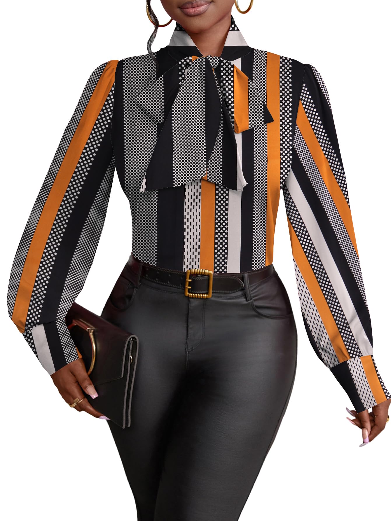 Women's Bow Tie Neck Elegant Blouse