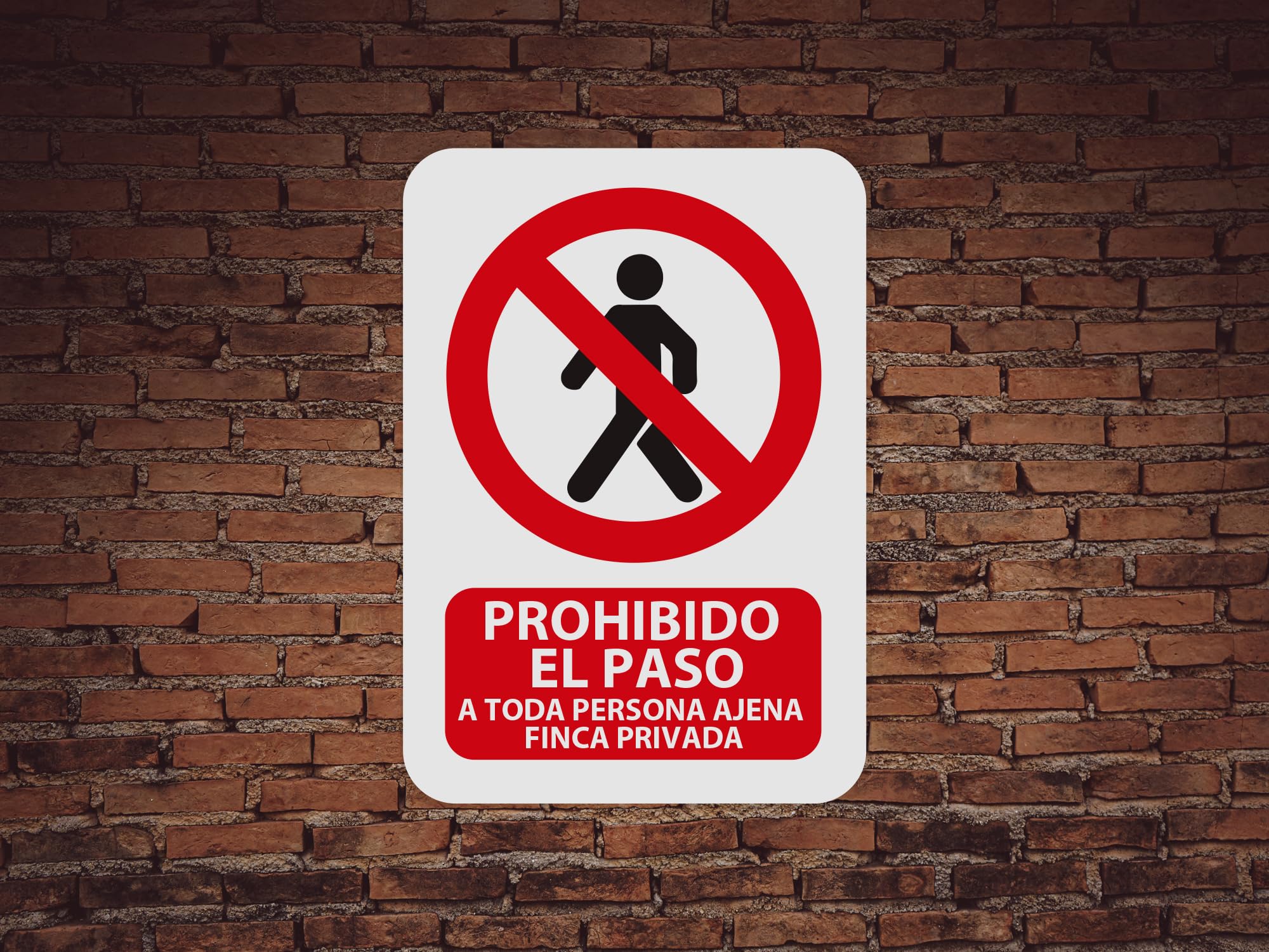 Pack 10 Señales de Prohibido el Paso a Toda Persona Ajena a la Urbanización | Medida 14,85x21cm | Señaletica en Material PVC 3 mm | Duradera y Económica