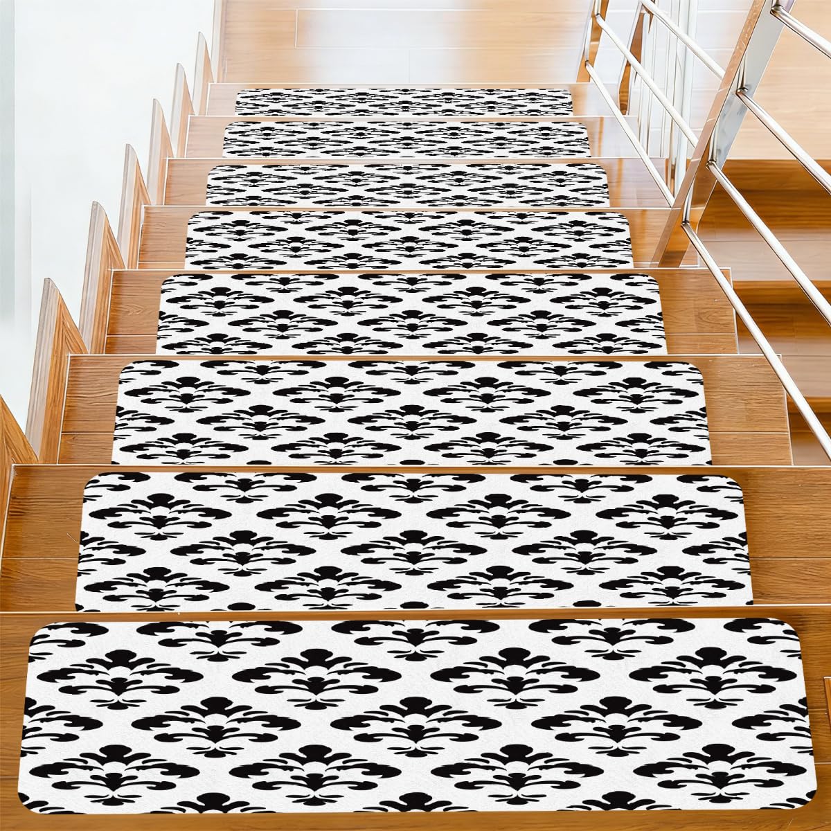 Alfombrillas de escalera Mexpekil antideslizantes y lavables de 76x20cm estilo bohemio