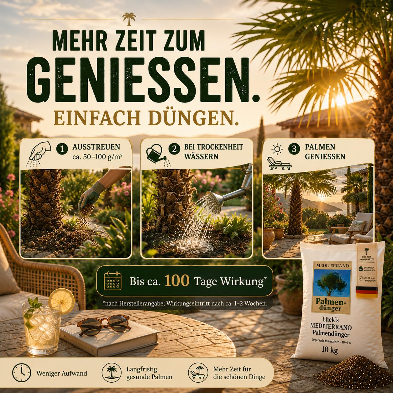 "Mediterrano - Fertilizzante per palme, perfetto per palme dure, crescita forte e foglie sane!", 10 kg