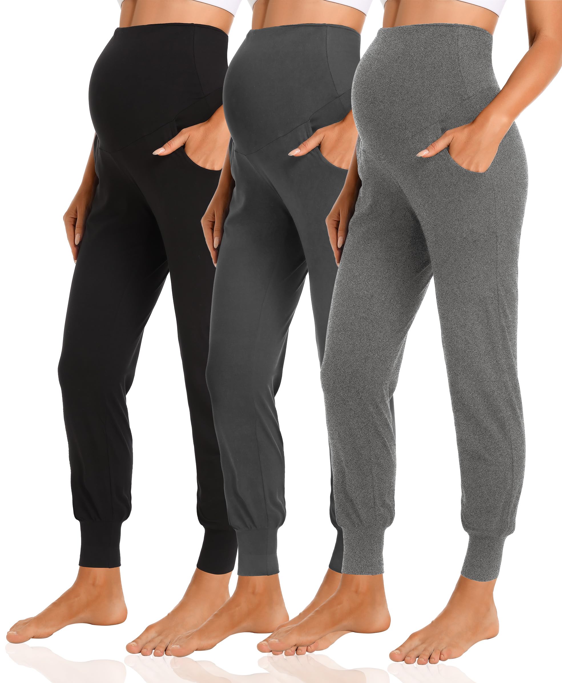 V VOCNI Women's Maternity Joggers Pants Pregnancy Sweatpants