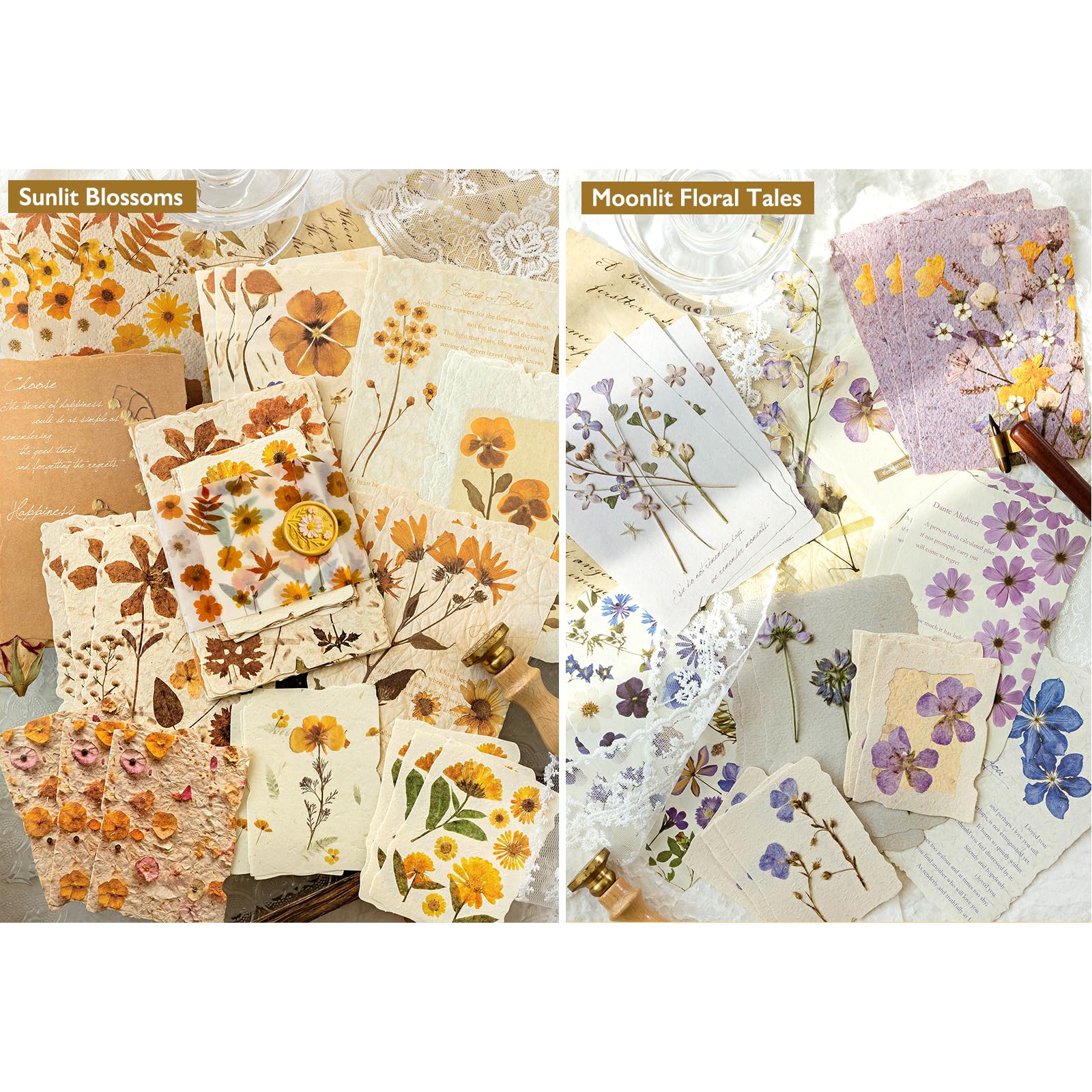 Scrapbook-Papier, 4 Stück, florales geprägtes strukturiertes und Reis-Bastelpapier, verschiedene spezielle Karten, Papiermischung für Scrapbooking, Junk-Tagebuch, Journaling-Zubehör, Planer