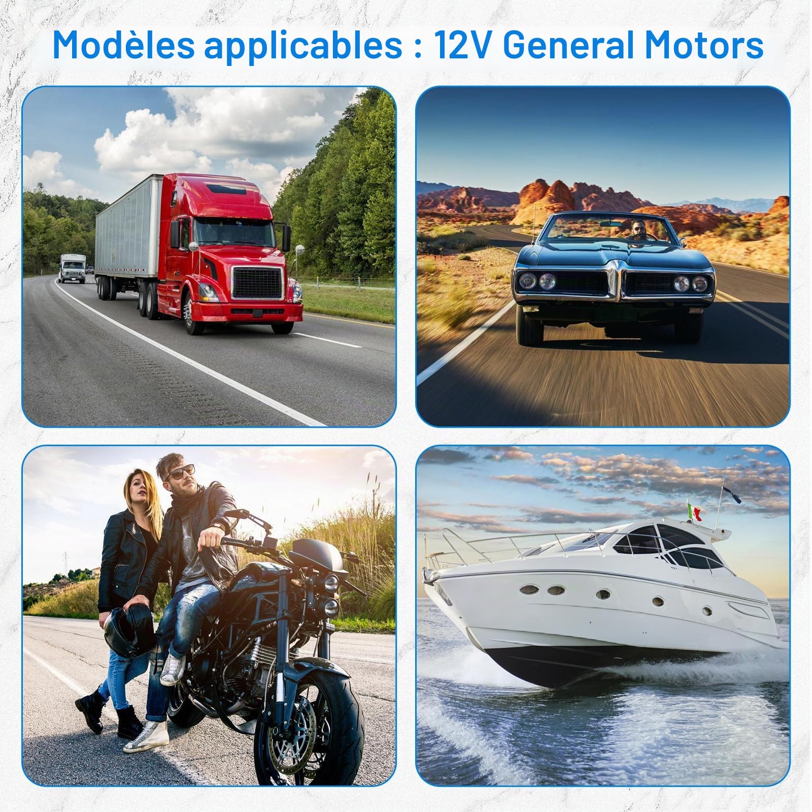 LWK Klaxon 12 V - Klaxon à air puissant - Super fort - Avec compresseur - Double tube - Kit de klaxon pour tous les véhicules 12 V - Camion, train, voiture, bateau, moto, van