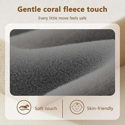 Miniatura 4 de Tapete de juego para bebé para piso, de espuma viscoelástica de 1.3 pulgadas de grosor, tapete para el tiempo boca abajo, alfombra de terciopelo