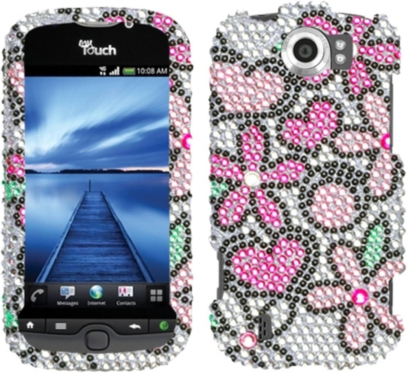 Asmyna HTCMYTH4GSLHPCDM167NP Dazzling Luxurious Bling Case for HTC My Touch 4G Slide - 1 Pack - Retail Packaging - Fantastic Flowers