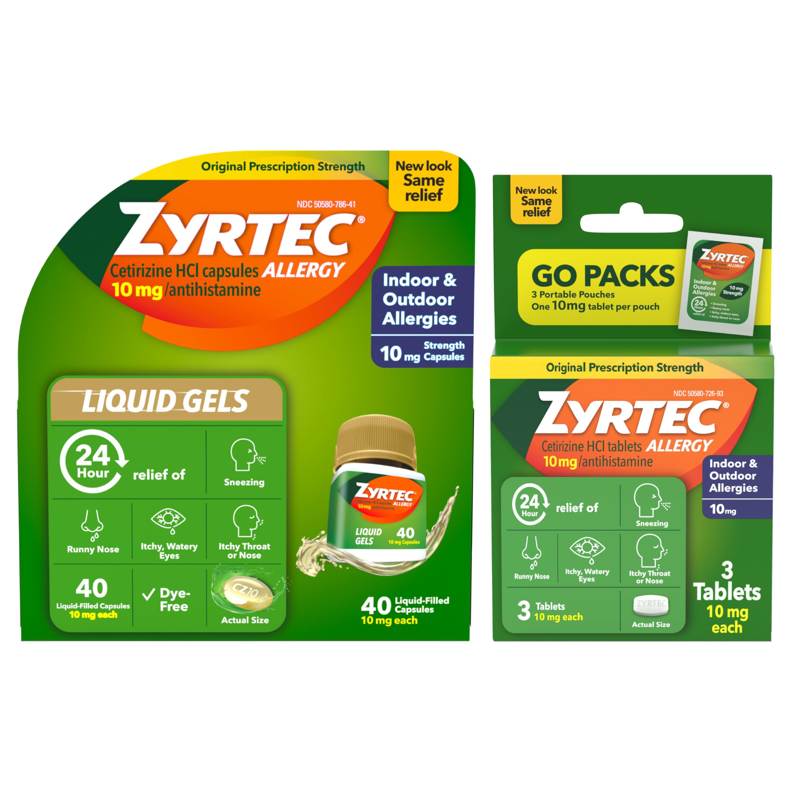 Zyrtec 24 Hour Allergy Relief Liquid Gels