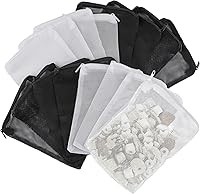 Okxiri 16 Pack Extra Fine Aquarium Filter Media Bags with Zipper - 7.8x5.9 Inch Mesh for Activated Carbon, Ceramic Rings, Bio Balls (8 Black 8 White)