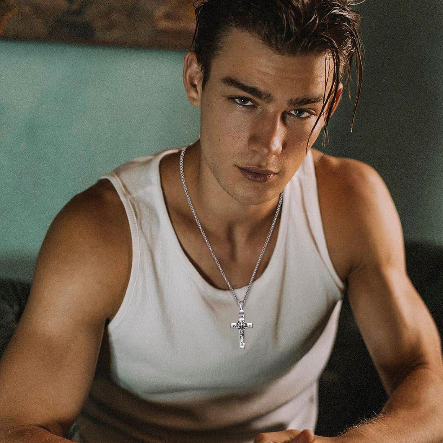 Crucifix Necklace for Men 925 Sterling Silver Jesus Cross Necklace Crucifix Cross Pendant Protection Jewelry for Men Women - Image 3