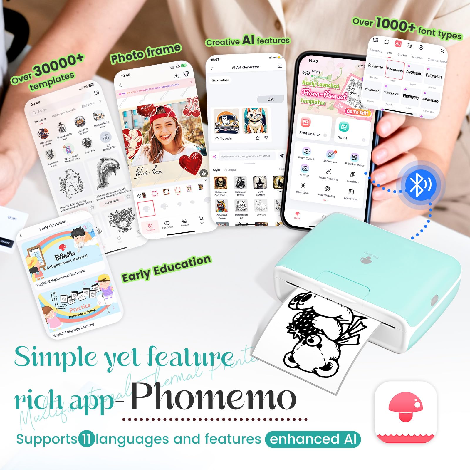Amazon.com: Phomemo M04S Sticker Thermal Printer, 300 DPI, Print 2