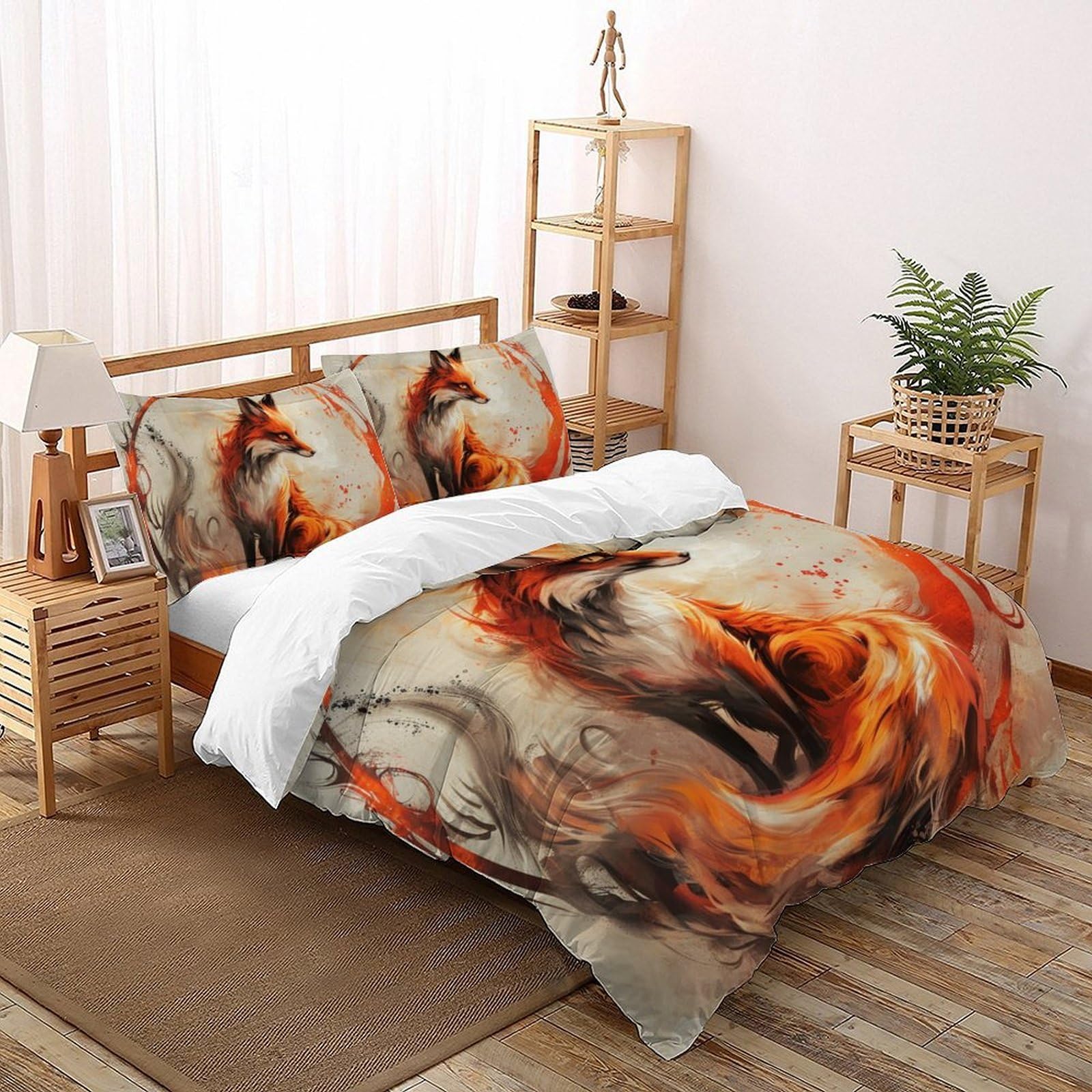 Housses de couette facile à enfiler avec fermeture éclair 260x220cm et deux taies d'oreiller