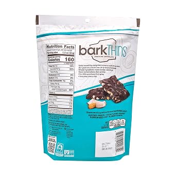 barkTHINS Dark Chocolate Coconut and Almond Snacking Chocolate, Holiday, 10 oz Family Size Bag