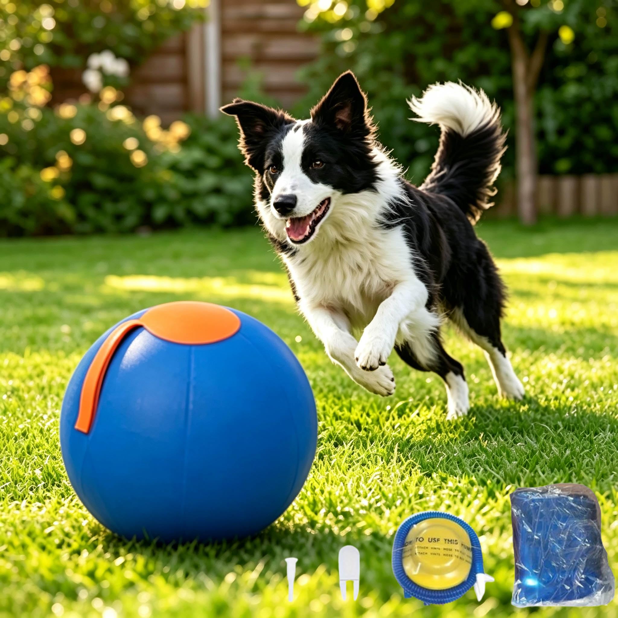 45/55/65 Cm Balle De Troupeau pour Chien | Ballon Géant Gonflable | Ultra Résistant aux Griffes et Mordillements | Poignée de Transport Intégrée | Idéal pour Jeux Interactifs (S:45CM)