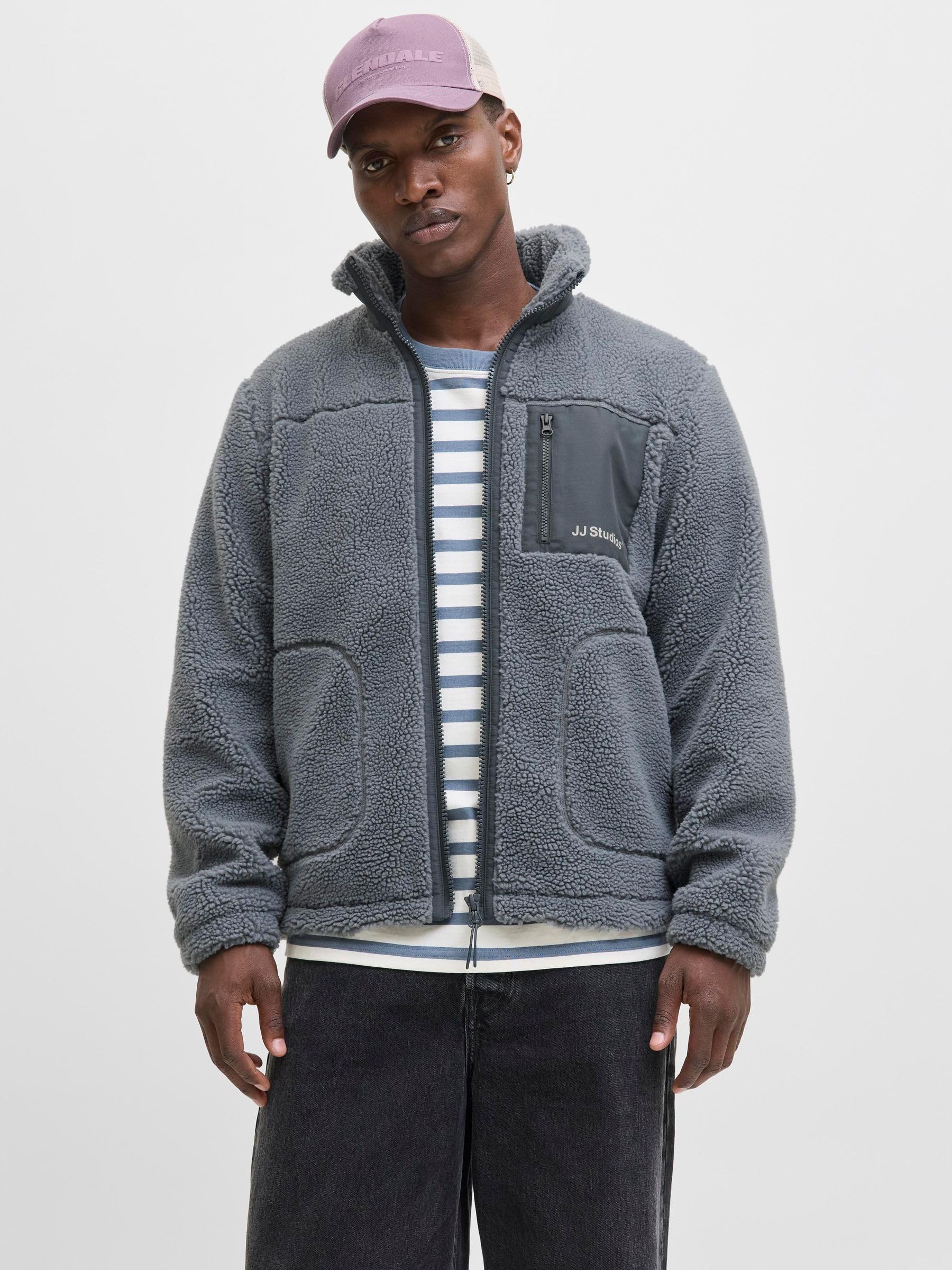 JACK & JONES Męska kurtka Jjesoho Teddy Jacket Noos, Stormy Weather, L, stormy pogoda, L