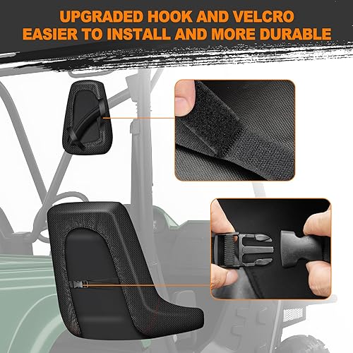 Miniatura 51 de BORDAN Funda de asiento UTV para Polaris Ranger 500 700 800 2002-2008 (solo asiento delantero), resistente al agua 1680D, protección completa, juego