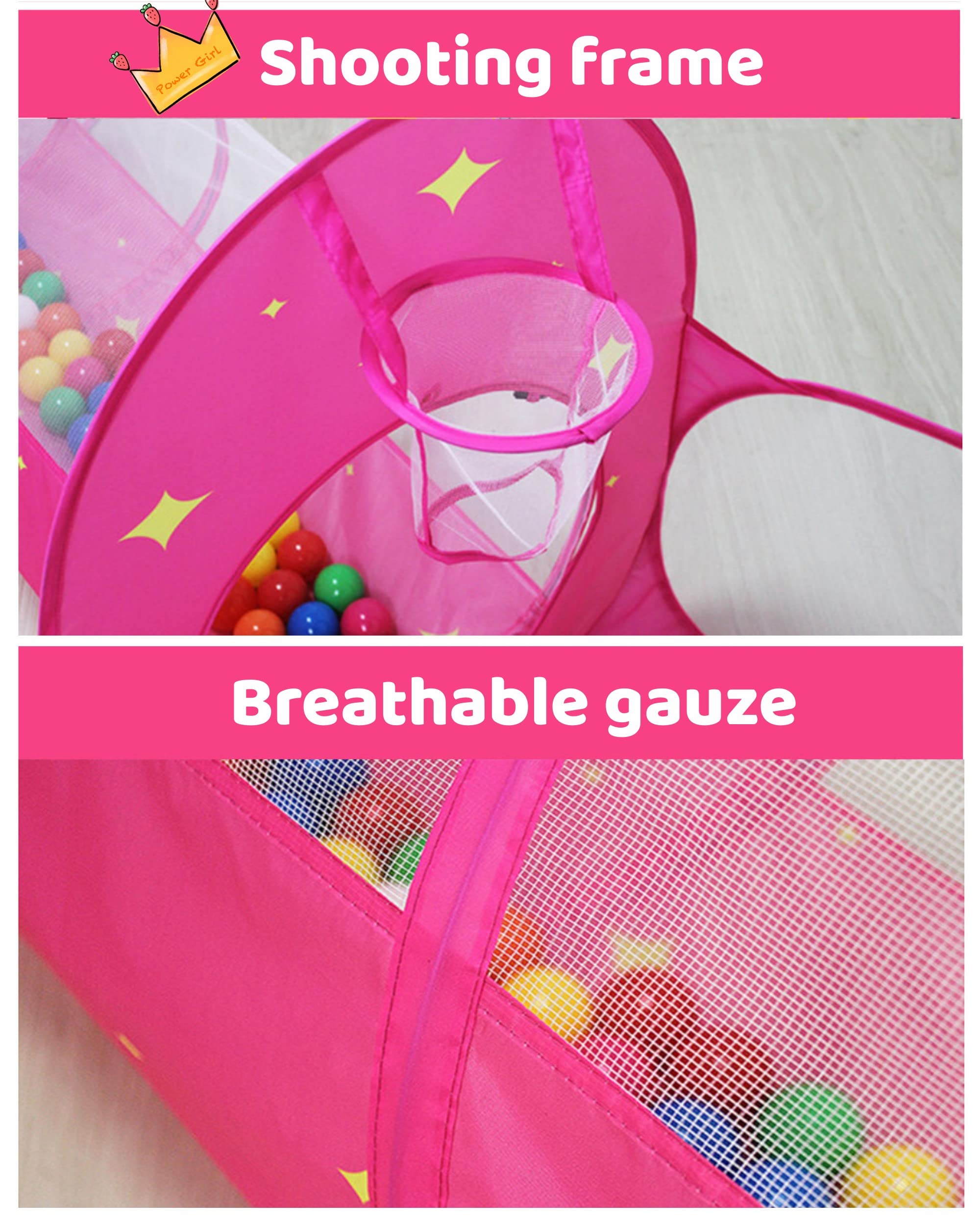 Tienda de Campaña para Niños 3 en 1 Plegable Unicornio, Túnel Emergente y Piscina de Bolas, Casa de Juegos para Jardín para Niños